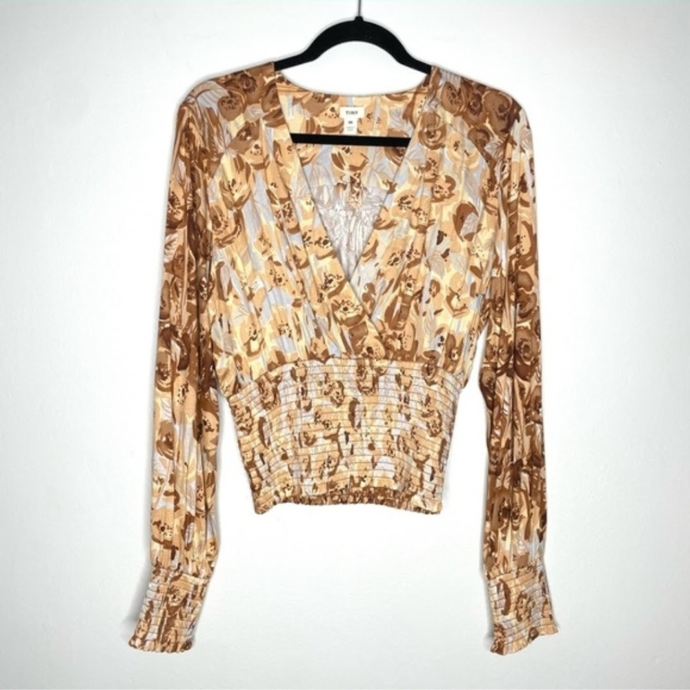Like New Anthropolgie Floral Print Wrap Top - Picture 4 of 6